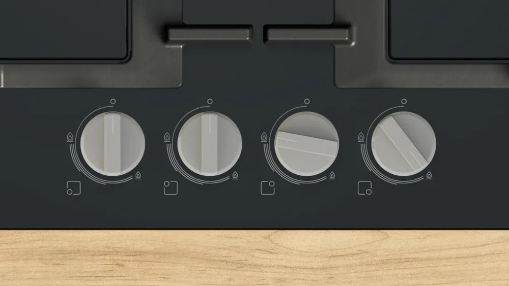 Piano cottura a gas Bosch PNP6B6K40 Serie 4 60 cm Vetro temperato Nero