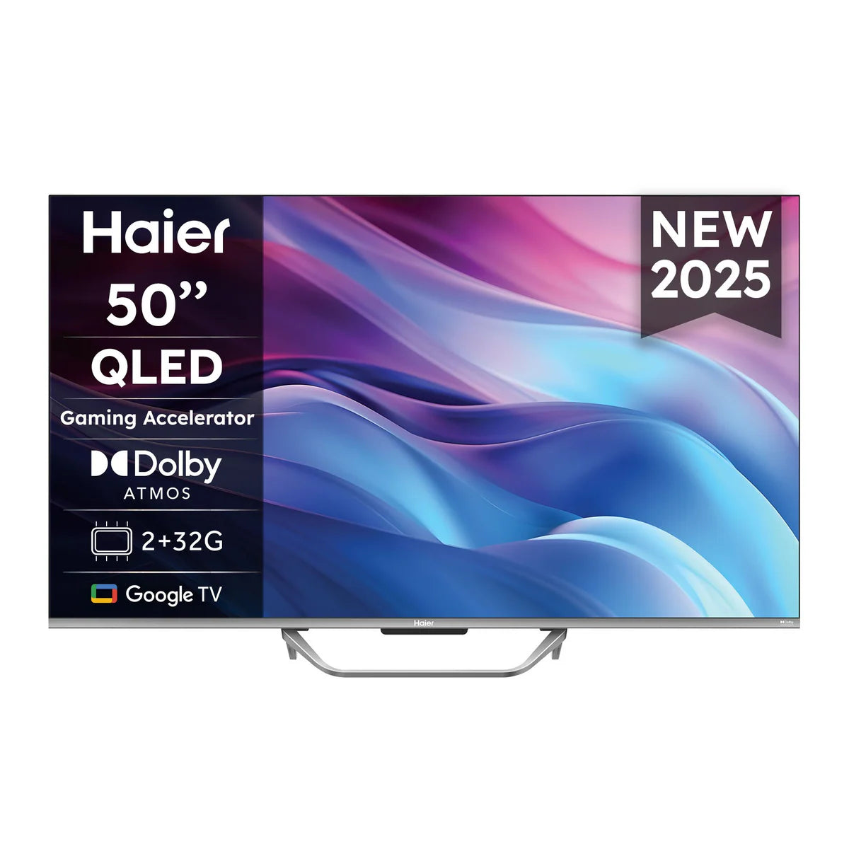 Smart TV QLED HAIER H50Q80FUX 50” 4K Google TV Dolby Atmos nero Serie Q80