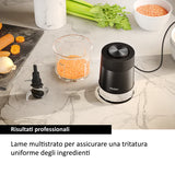 Tritatutto Haier HCH5B1 011 Lame Acciaio Inox 4 Lame Ciotola Vetro Capacità 0,5 Litri