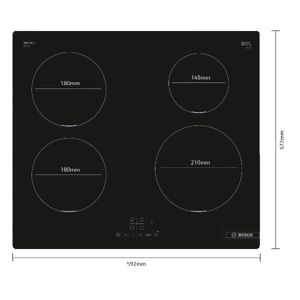 Piano Cottura Induzione Bosch PUE611BB5J 4 Zone 60CM Colore Nero