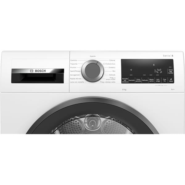 Asciugatrice Bosch WQG23100IT 8KG Classe E Pompa di calore EasyClean Bianca