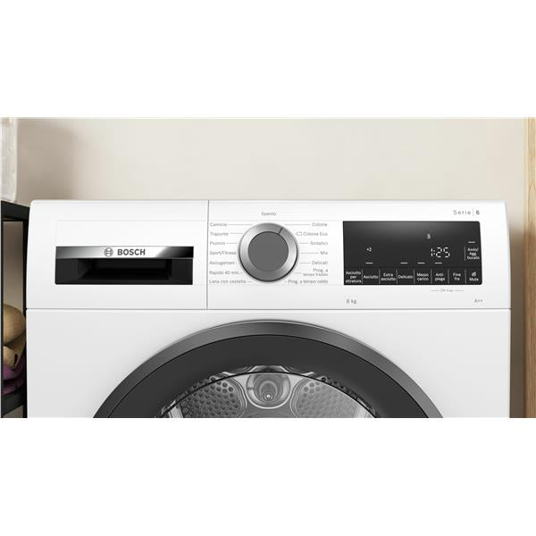 Asciugatrice Bosch WQG23100IT 8KG Classe E Pompa di calore EasyClean Bianca