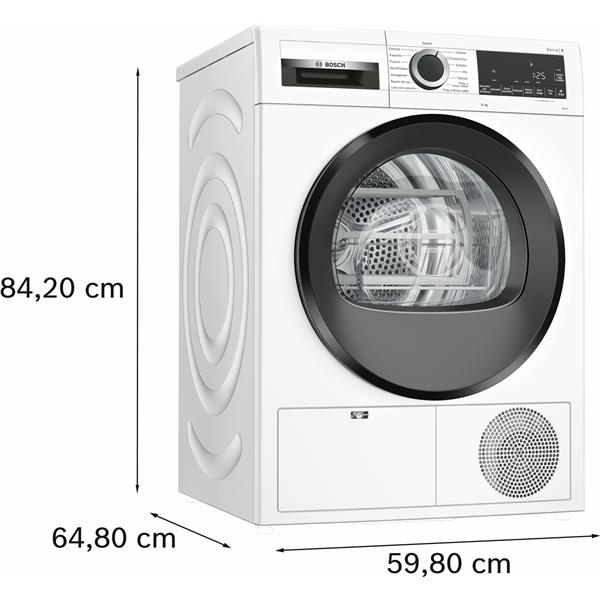 Asciugatrice Bosch WQG23100IT 8KG Classe E Pompa di calore EasyClean Bianca
