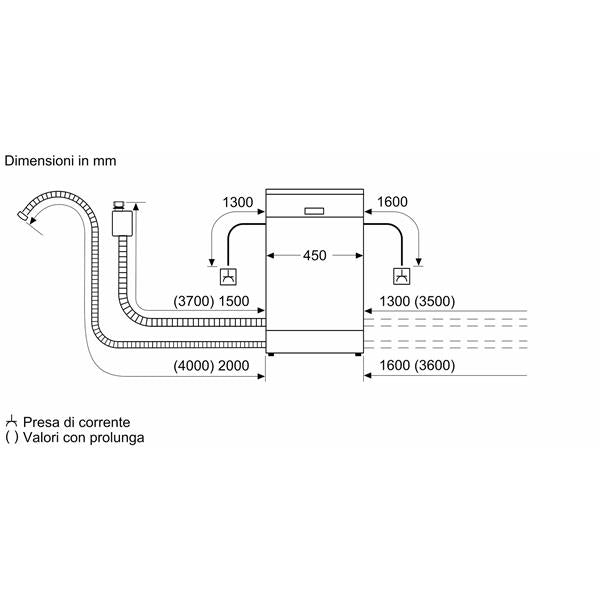 Lavastoviglie Bosch SPS4EMI24E da libera installazione Serie 4 45 cm Acciaio spazzolato anti-impronta HOMEC