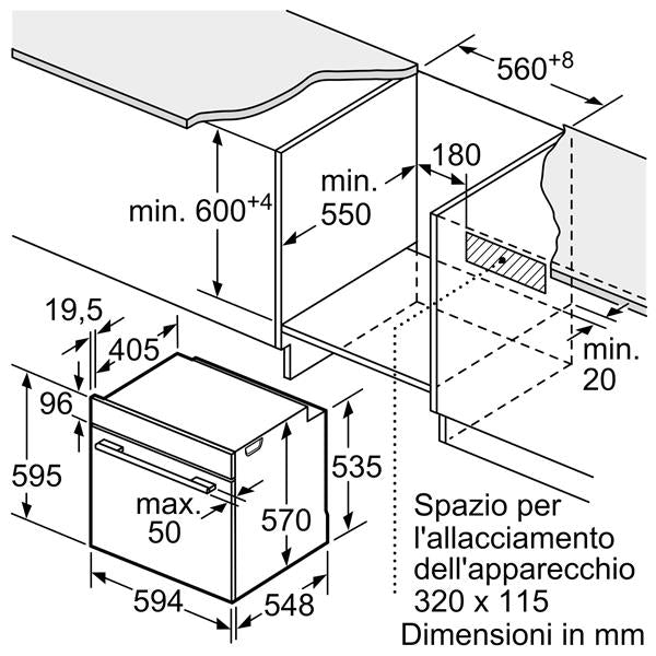 Forno Bosch HBA534BB3 Da Incasso Classe A+ Serie 4 Nero