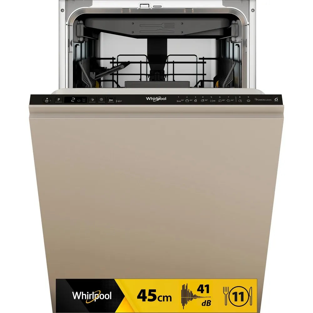 Lavastoviglie da incasso Whirlpool WH6IC11BS7LA0 slim 45 cm 11 coperti tecnologia 6° SENSO classe C