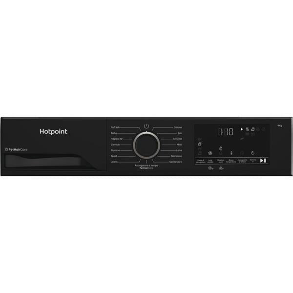 Asciugatrice Hotpoint HPT94DBBSIT 9KG PETHAIR Pompa di Calore Nera Inveterter