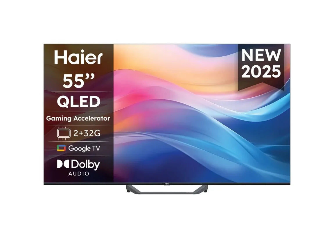 Smart TV QLED HAIER H55S80FUX 55” 4K Google TV 120 Hz DLG Dolby Audio nero Serie S80 Classe F