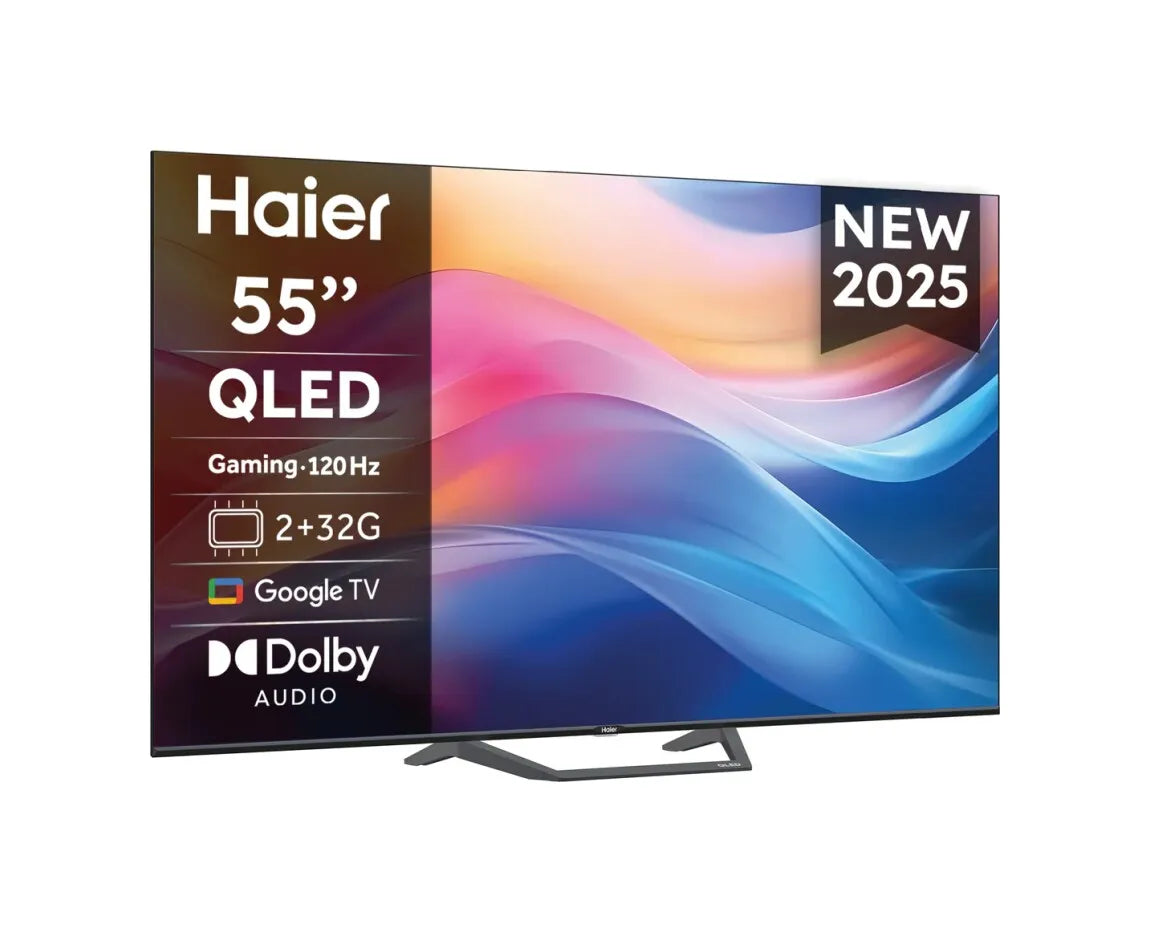 Smart TV QLED HAIER H55S80FUX 55” 4K Google TV 120 Hz DLG Dolby Audio nero Serie S80 Classe F