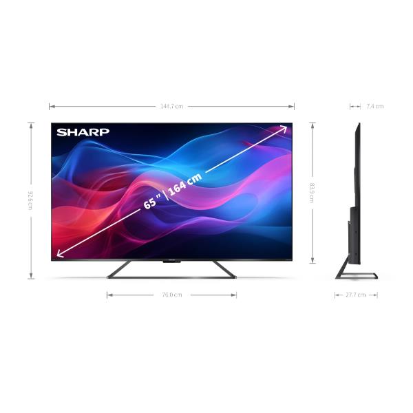 TV Sharp 65GR8265E 65" UHD 4K QLED HDR AI Frameless Google