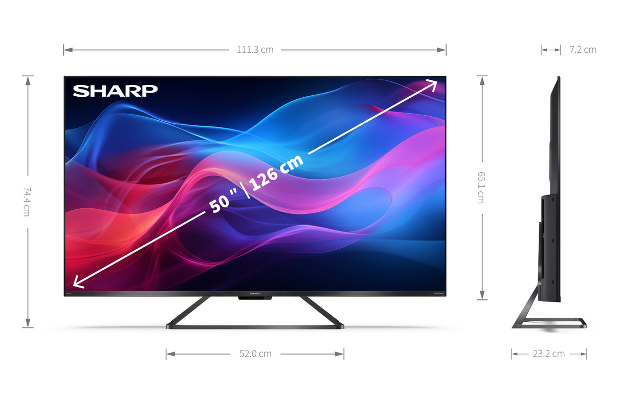 TV Sharp 50GR8265E Smart TV 50" Ultra HD 4K Google TV Dolby Atmos Display QLED