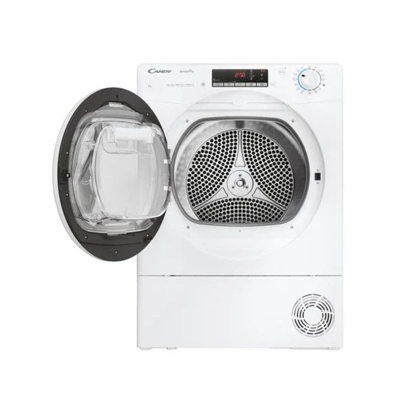 Asciugatrice Candy CRO4H7A2TE-S Smart Pro Slim 7 Kg Classe E Bianco Controllo remoto avanzato e contenuti extra in App (Wi-Fi + BLE), L x P x A (mm) 596x480x850