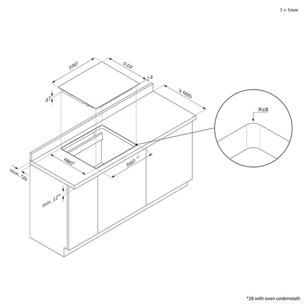 Piano cottura Gas Idea CHW6BRWW 4 zone Bianco