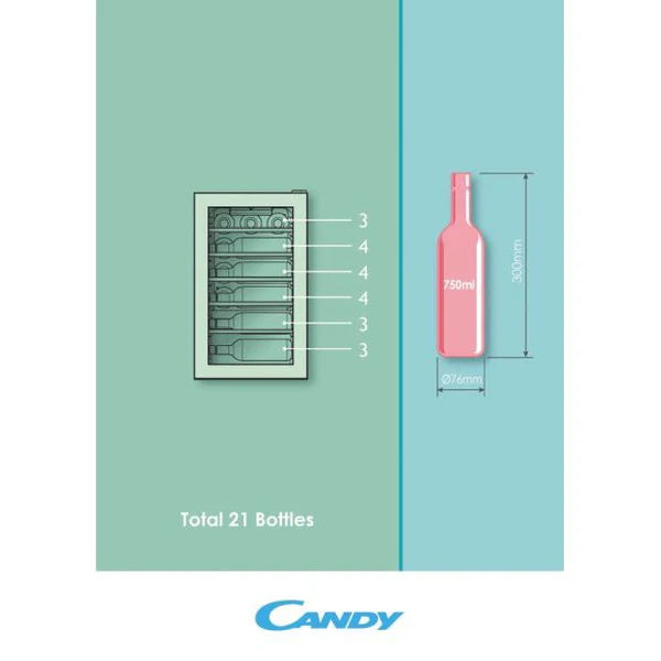 Cantinetta vino Candy CWC 021 M/NF DiVino 21 bottiglie con luce LED classe G