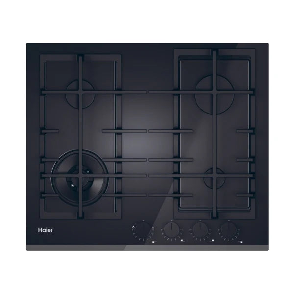 Piano cottura Haier HAVG6BF4TBPB Gas su vetro 4 zone Nero 59,5 cm