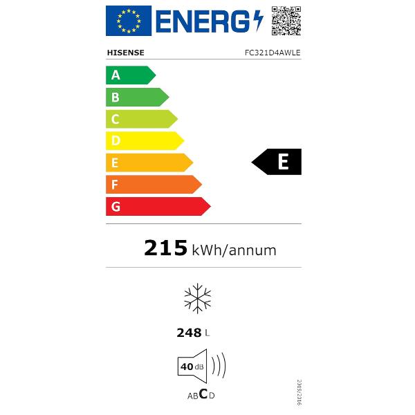 Congelatore Hisense FC321D4AWLE Orizzontale 248L Classe E Bianco