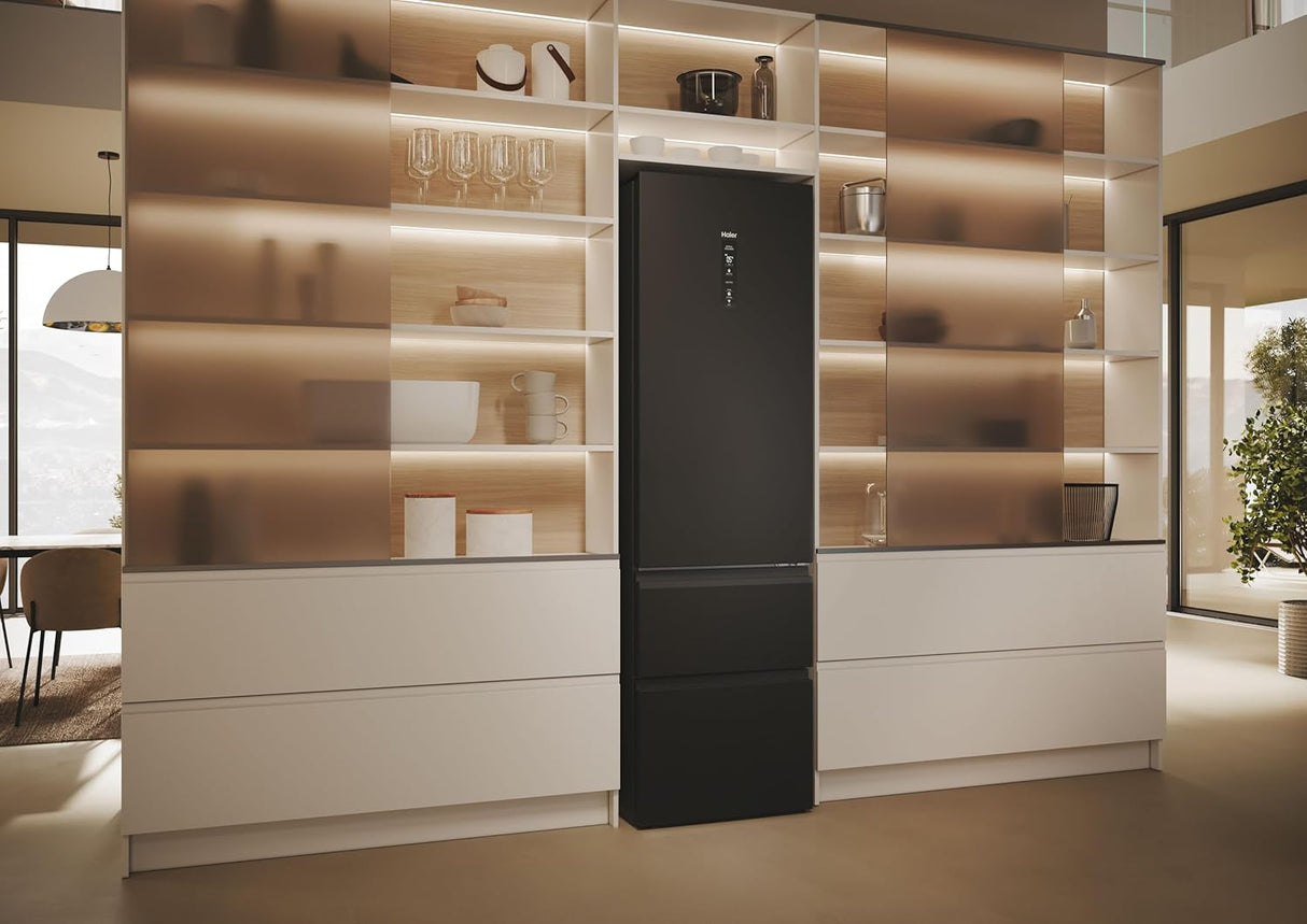 Frigorifero Haier HTW5620DNPT Total No Frost Colore Nero Porta Francese Classe D