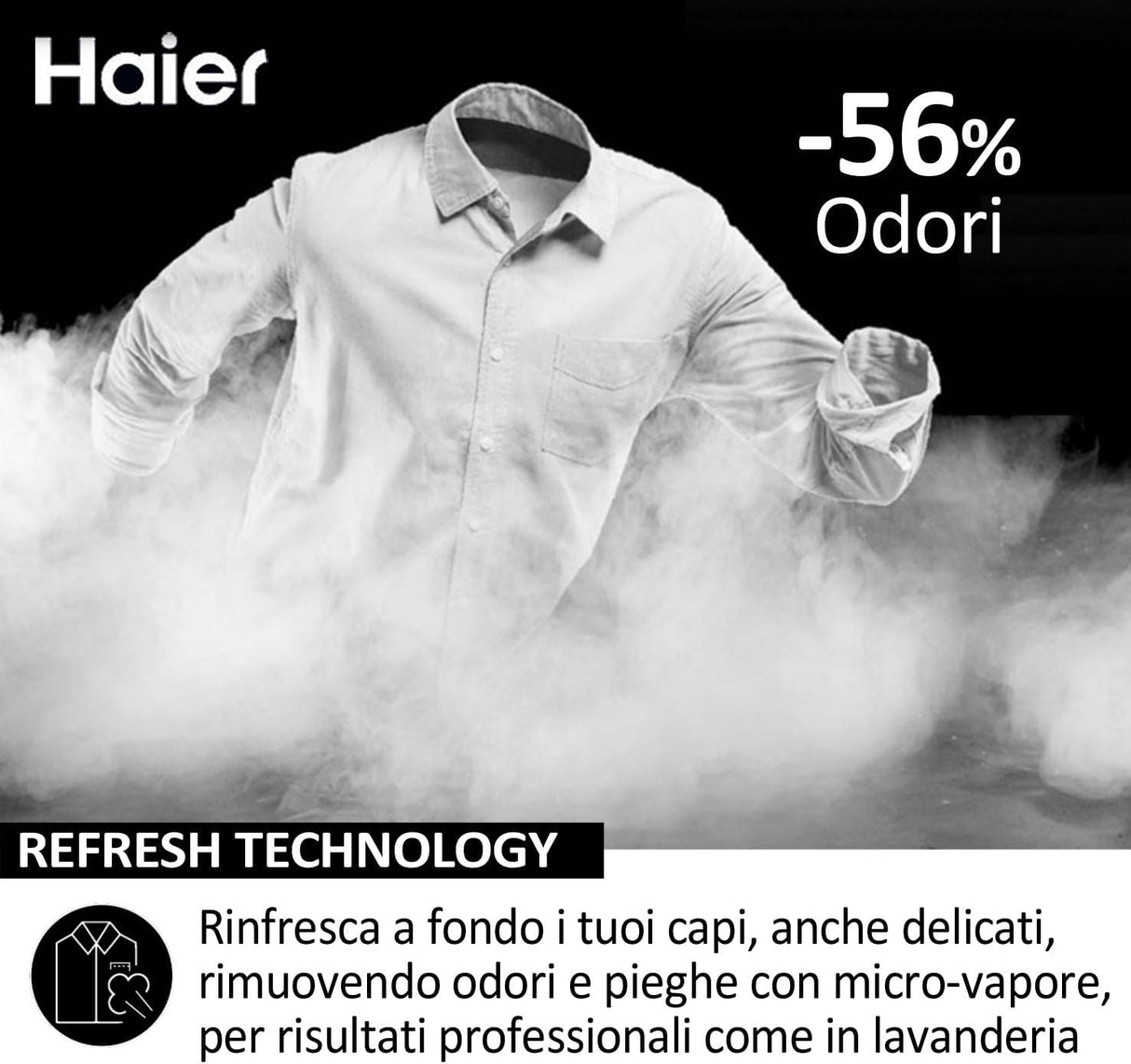 Lavatrice Haier HW80 BP14939 S I Pro Serie 3 8 Kg 1400 giri Classe A Libera Installazione Bianca