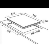Piano Cottura A Gas Electrolux RGG6243LOR 60 Cm 4 Fuochi Smaltato Nero