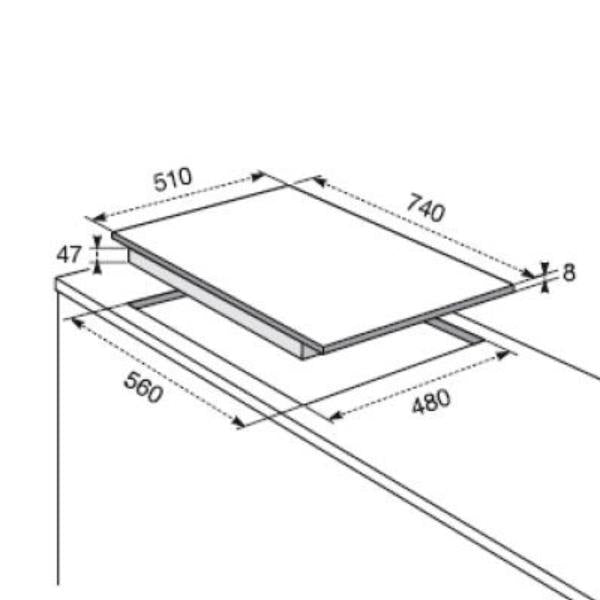 Piano Cottura A Gas Electrolux RGG7253OON 75CM 5 Fuochi Sabbia
