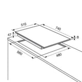 Piano Cottura A Gas Electrolux RGG7253OON 75CM 5 Fuochi Sabbia