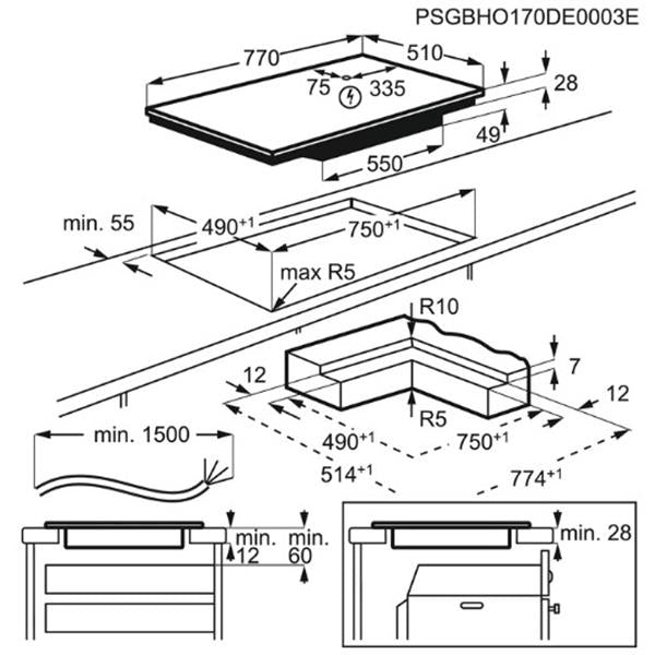 Piano Cottura Induzione Aeg IKB84443IB 80Cm