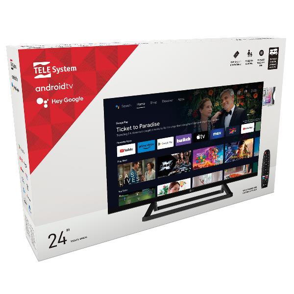 TV Telesystem 28000257 24" HD SMG14 Smart Android TV 12/220V