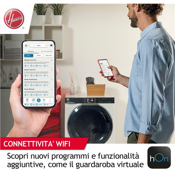 Lavatrice Hoover H7W4 49MBC8-S  9kg, 1400 giri Classe A -20 % Bianco 18 programmi