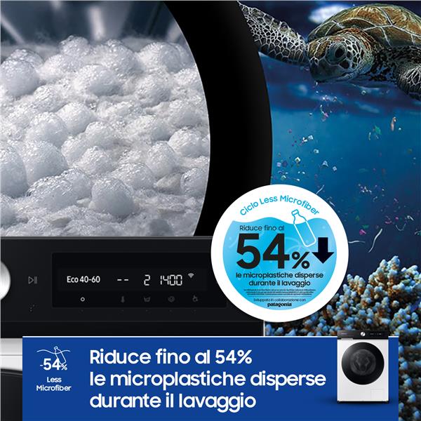 Lavatrice Samsung WW90DB7U94GEU3 9kg Classe A -20% 1400 giri Ecodosatore Bespoke AI Vapore Motore Inverter