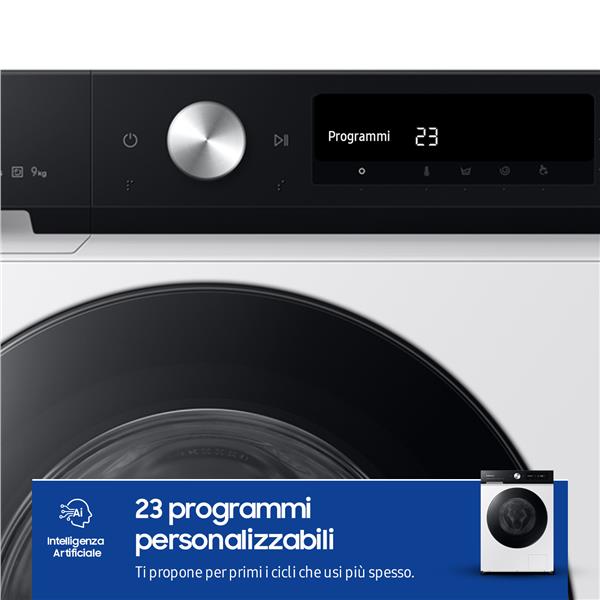 Lavatrice Samsung WW90DB7U94GEU3 9kg Classe A -20% 1400 giri Ecodosatore Bespoke AI Vapore Motore Inverter