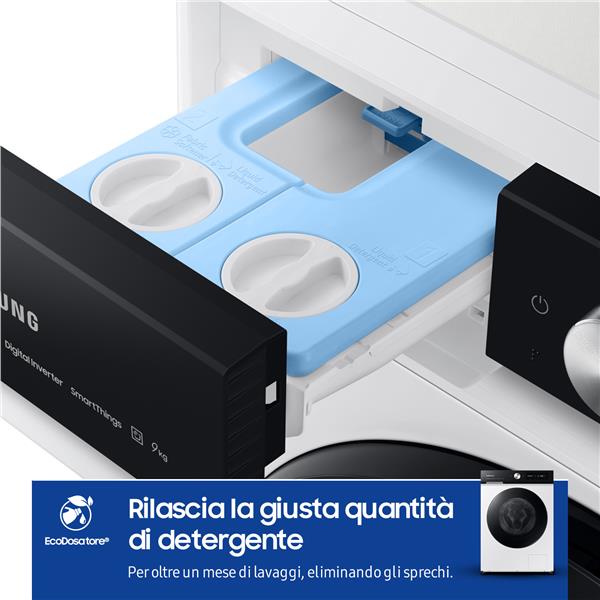 Lavatrice Samsung WW90DB7U94GEU3 9kg Classe A -20% 1400 giri Ecodosatore Bespoke AI Vapore Motore Inverter