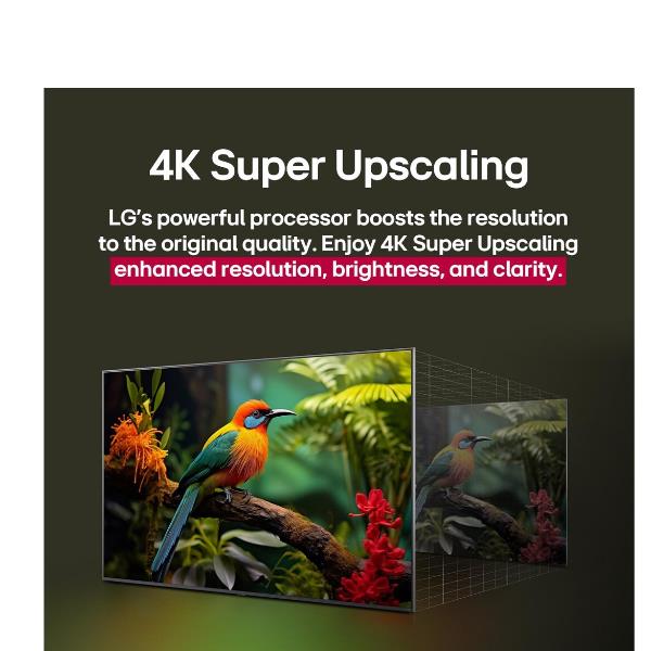 TV LG 65UA75006LA.API 65" 4K Super Upscaling HDR10 Pro UHD WebOS25 Processore a7 Gen8 con AI