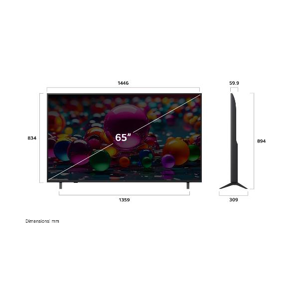 TV LG 65UA75006LA.API 65" 4K Super Upscaling HDR10 Pro UHD WebOS25 Processore a7 Gen8 con AI