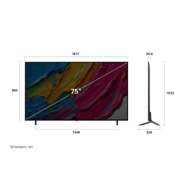 TV LG 75QNED80A6A.API 75" QNED 80A 4K UHD WEBOS25 Piedini laterali
