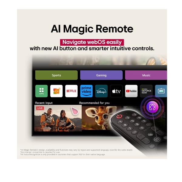 TV LG 75QNED80A6A.API 75" QNED 80A 4K UHD WEBOS25 Piedini laterali