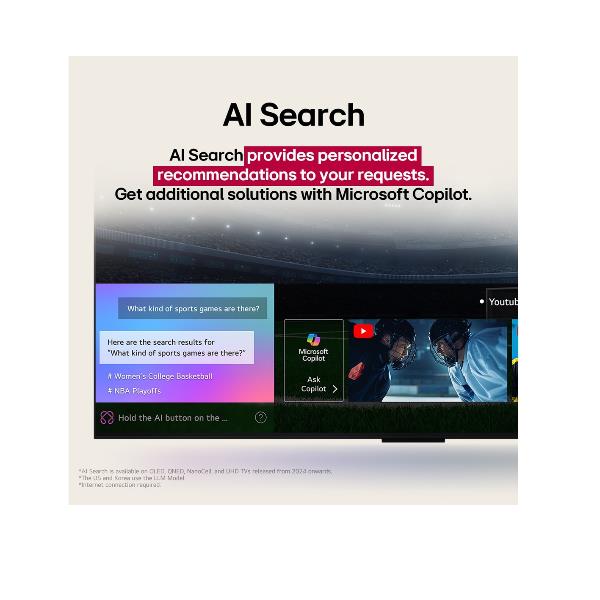 TV LG 75QNED80A6A.API 75" QNED 80A 4K UHD WEBOS25 Piedini laterali