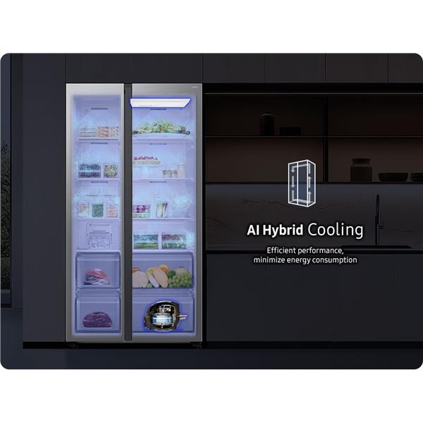 Frigorifero Samsung RS70F65KETEF Side By Side Classe E Acciaio Drink Dispeser
