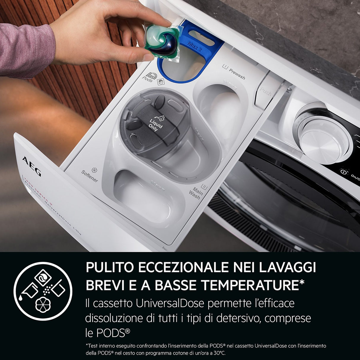 Lavatrice Aeg LR7FD104V 10KG Classe A Centrifuga 1400 giri Inverter Vapore Series 7000 ProSteam