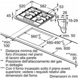 Piano Cottura Bosch PGP6B5K85  60CM 4 Fuochi A Gas Inox