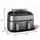 Friggitrice Ad Aria Philips NA555/00 Dual a Vapore Capacità 9 Litri
