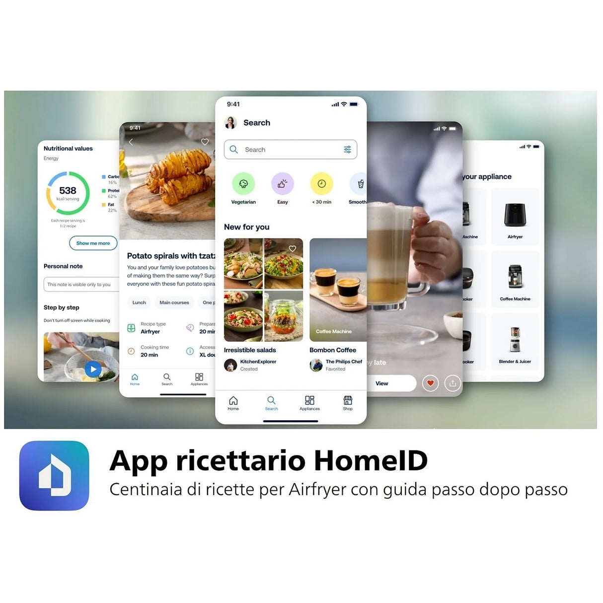 Friggitrice Ad Aria Philips NA555/00 Dual a Vapore Capacità 9 Litri