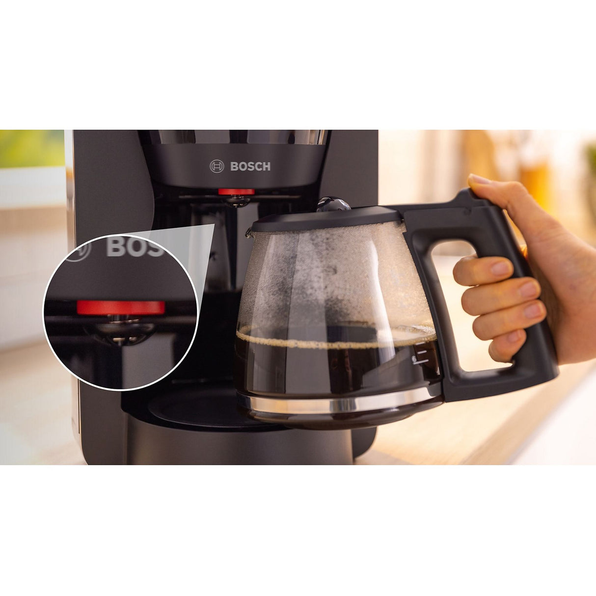 Macchina Caffè Americano Bosch TKA3M133 MyMoment Colore Nero 1.4 Litri Caraffa in Vetro