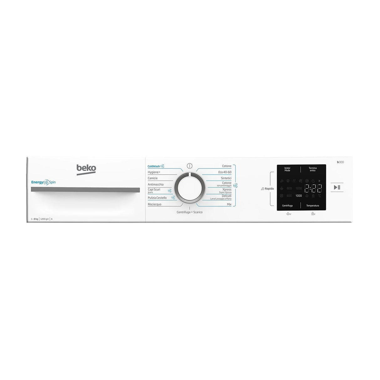 Lavatrice Beko BMWU3821W Libera Installazione 8Kg Classe A 1200 giri Vapore Bianca