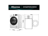 Asciugatrice Hisense DHQE900UWDC Pompa di calore 9 kg 64 cm 64 dB Bianco Classe D