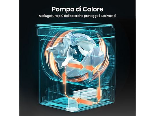 Asciugatrice Hisense DHQE900UWDC Pompa di calore 9 kg 64 cm 64 dB Bianco Classe D