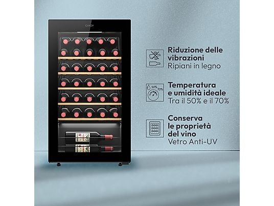 Cantinetta Candy CWC034 34 bottiglie 5 ripiani Nero classe G