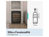 Cantinetta vino Candy CWC023 23 bottiglie 47,5 cm ripiani legno LED Classe G