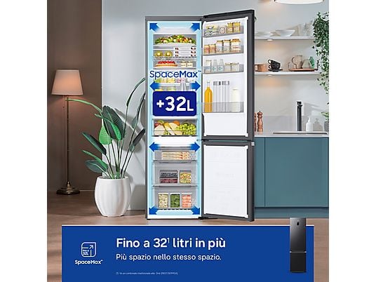 Frigorifero combinato Samsung RB38C776CB1/EF 203 cm 390 L No Frost Wi-Fi Antracite Classe C