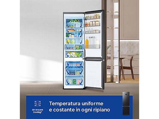 Frigorifero combinato Samsung RB38C776CB1/EF 203 cm 390 L No Frost Wi-Fi Antracite Classe C