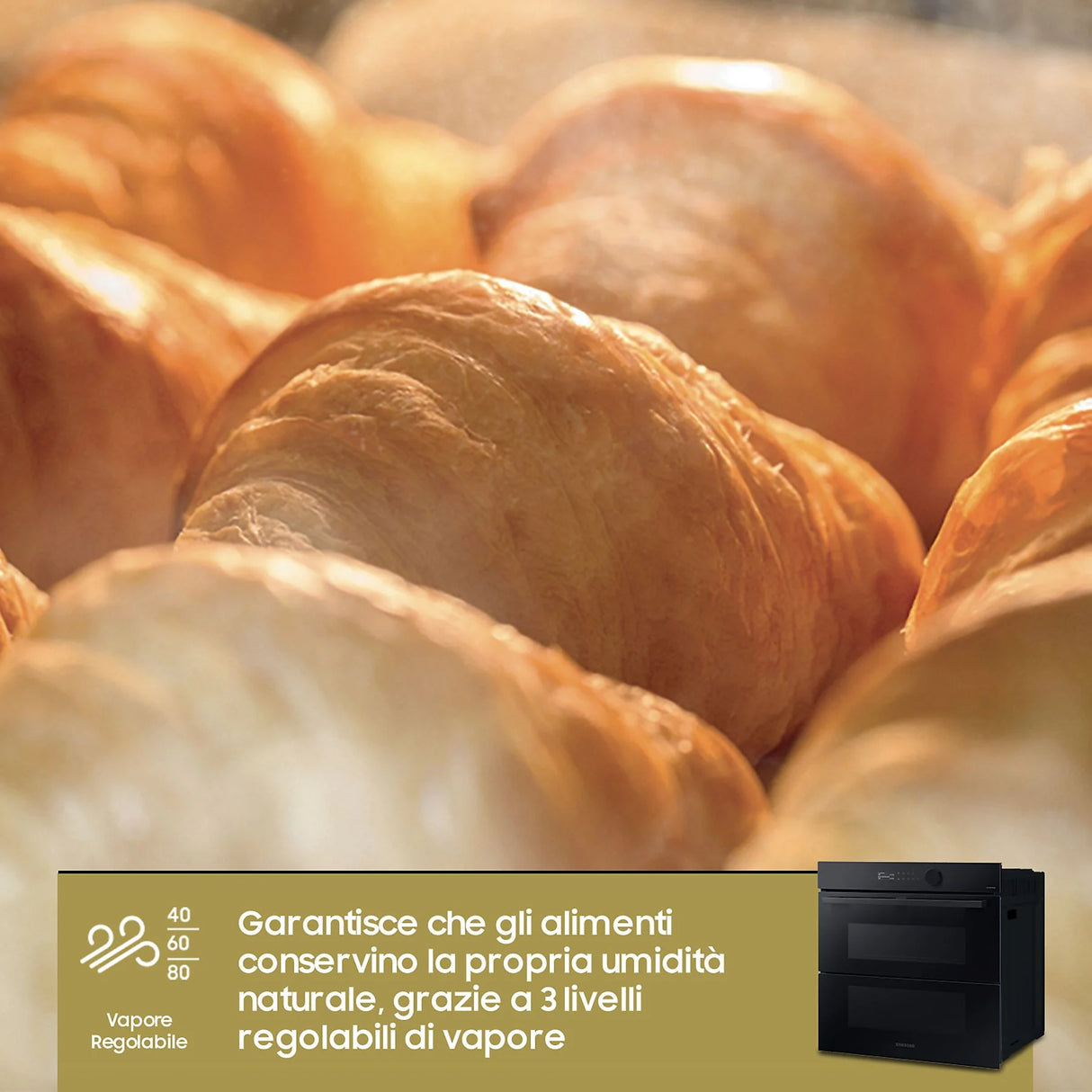 Forno Da Incasso Samsung NV7B5760WBK Dual Cook Classe A+ 76 Litri Colore Nero Funzione Vapore Elettrico Ventilato